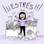 Ilustración de Mujer estresada por trabajo, lavar ropa